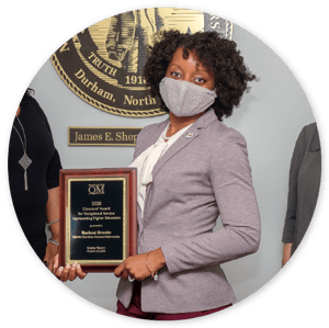 NCCU | Eagle Promise Realized: NCCU Woman receiving an award
